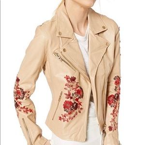 Blank NYC Faux Leather Embroidered Moto Jacket